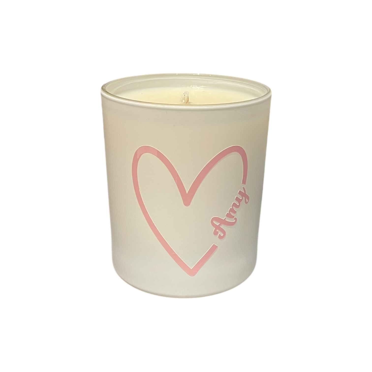 Soy Wax Scented Candle - Personalised Heart - white