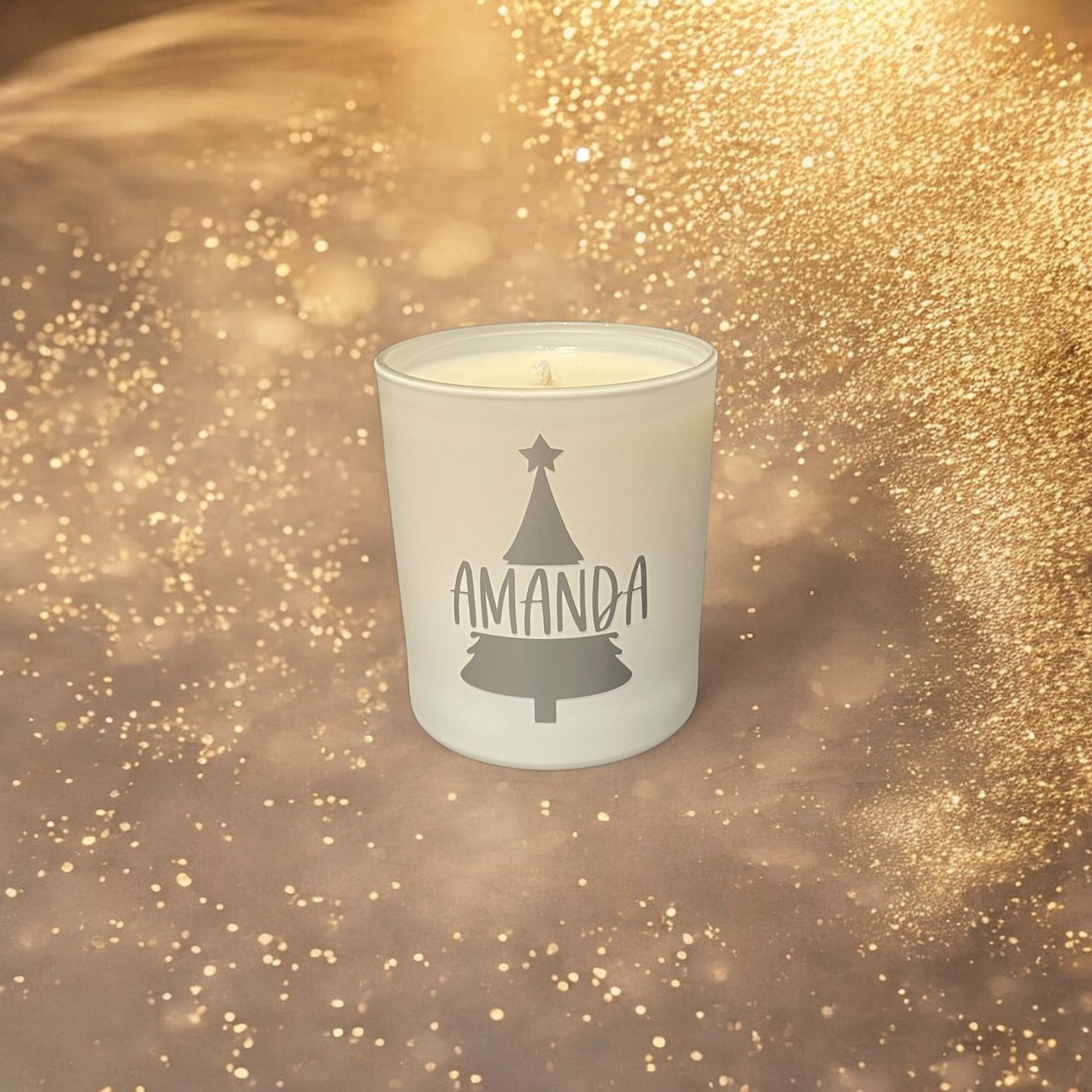 Soy Wax Scented Candle - Personalised Christmas - white