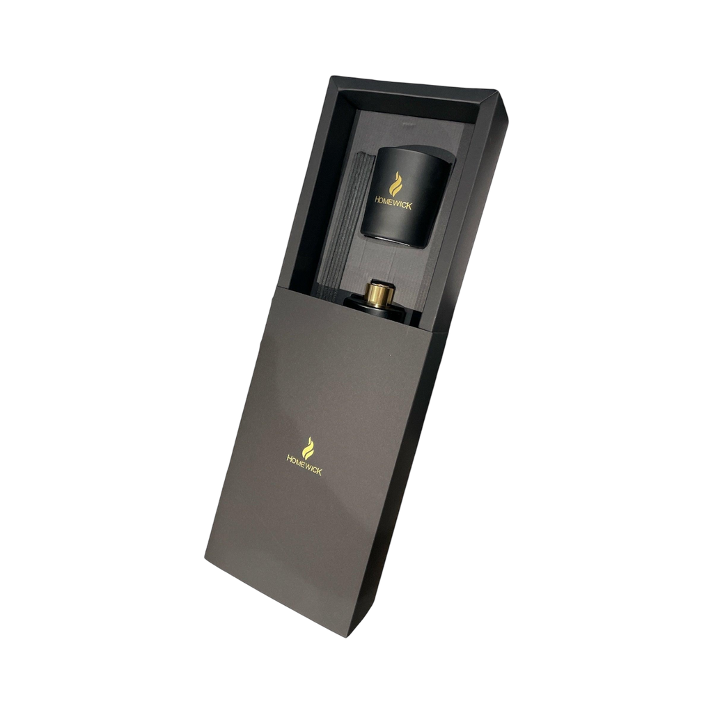 Soy Wax Scented Candle & Diffuser Gift Set - Black