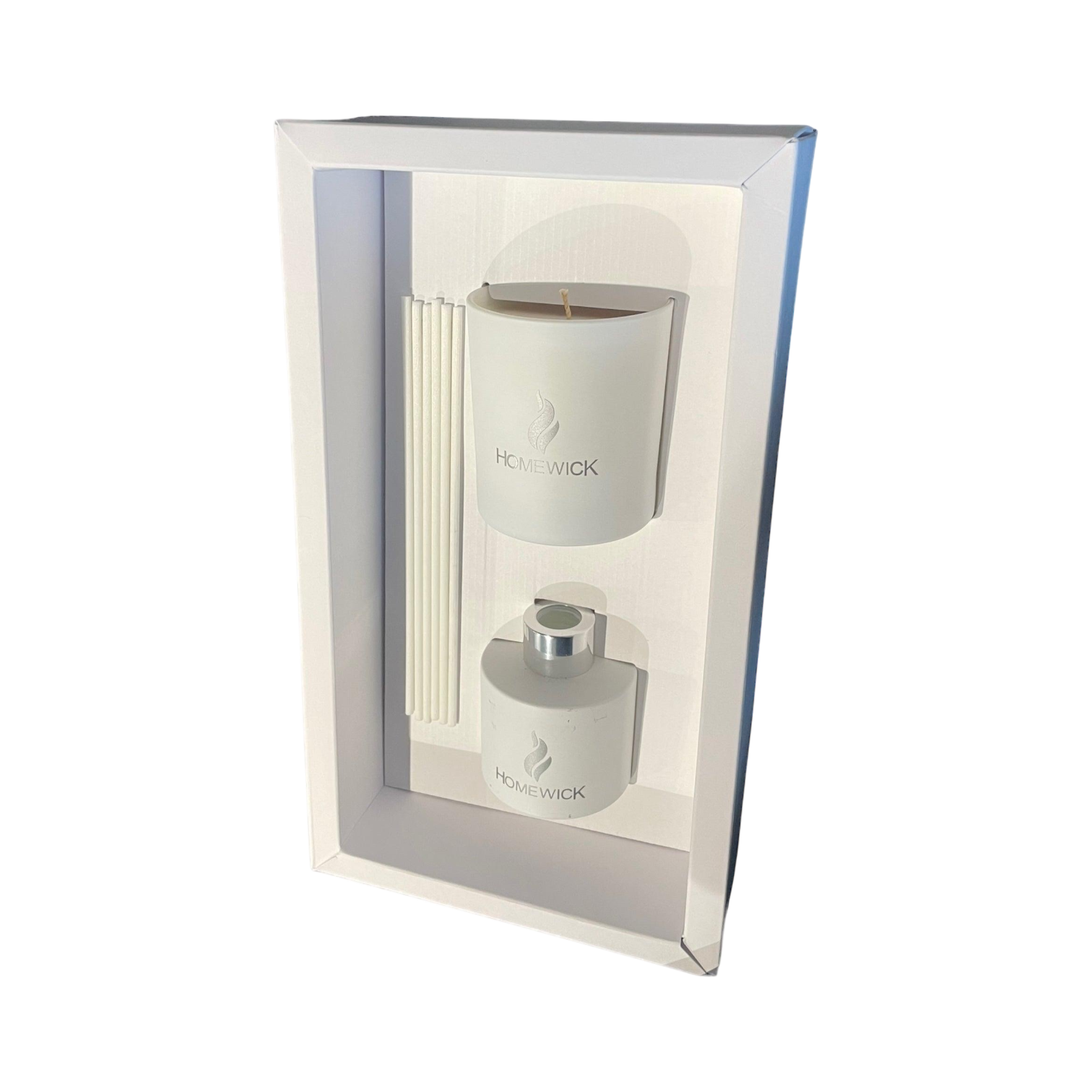 Soy Wax Scented Candle & Diffuser Gift Set - White