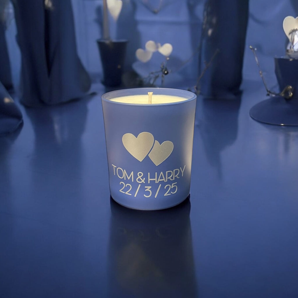 Soy Wax Scented Candle - Personalised Love - blue