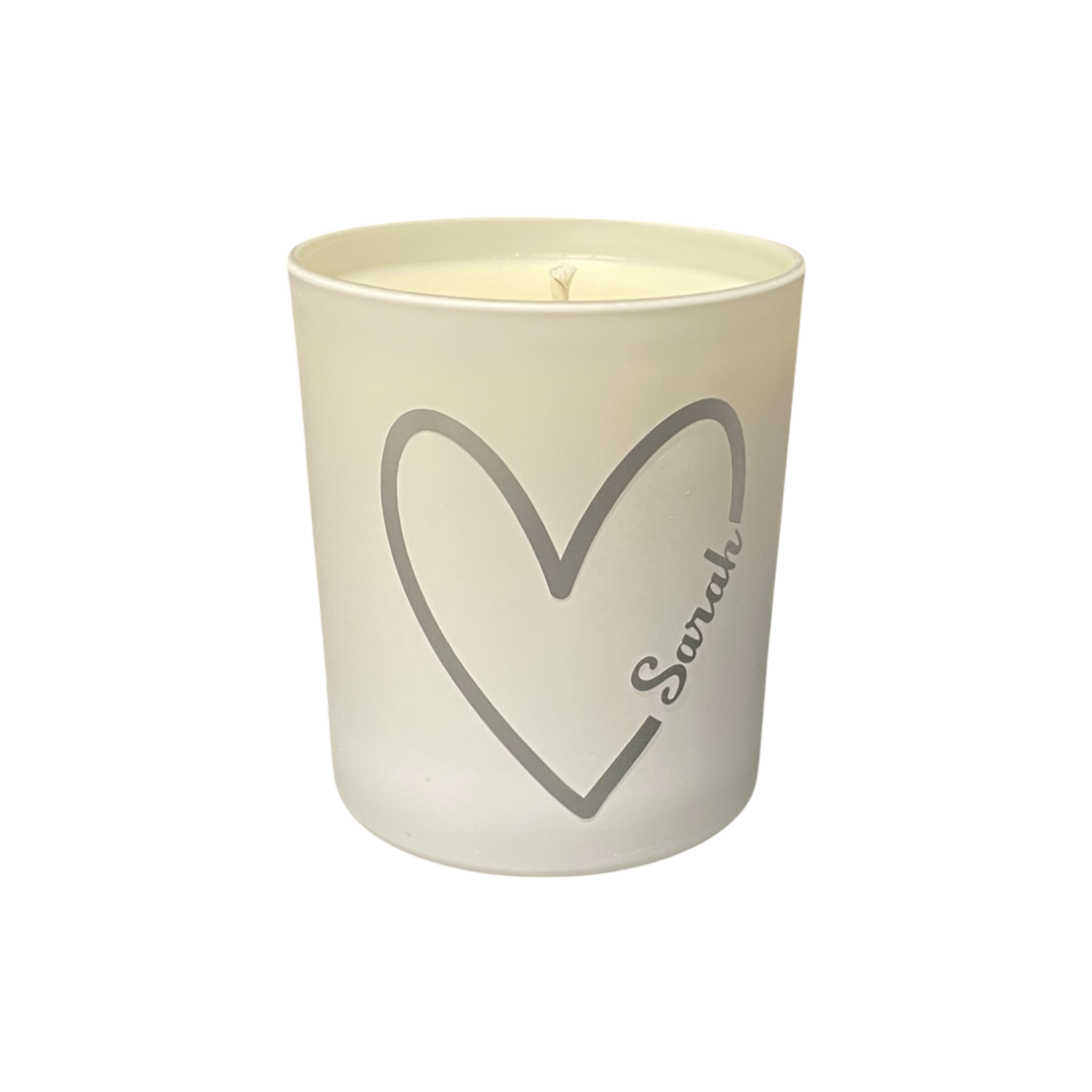 Soy Wax Scented Candle - Personalised Heart - white