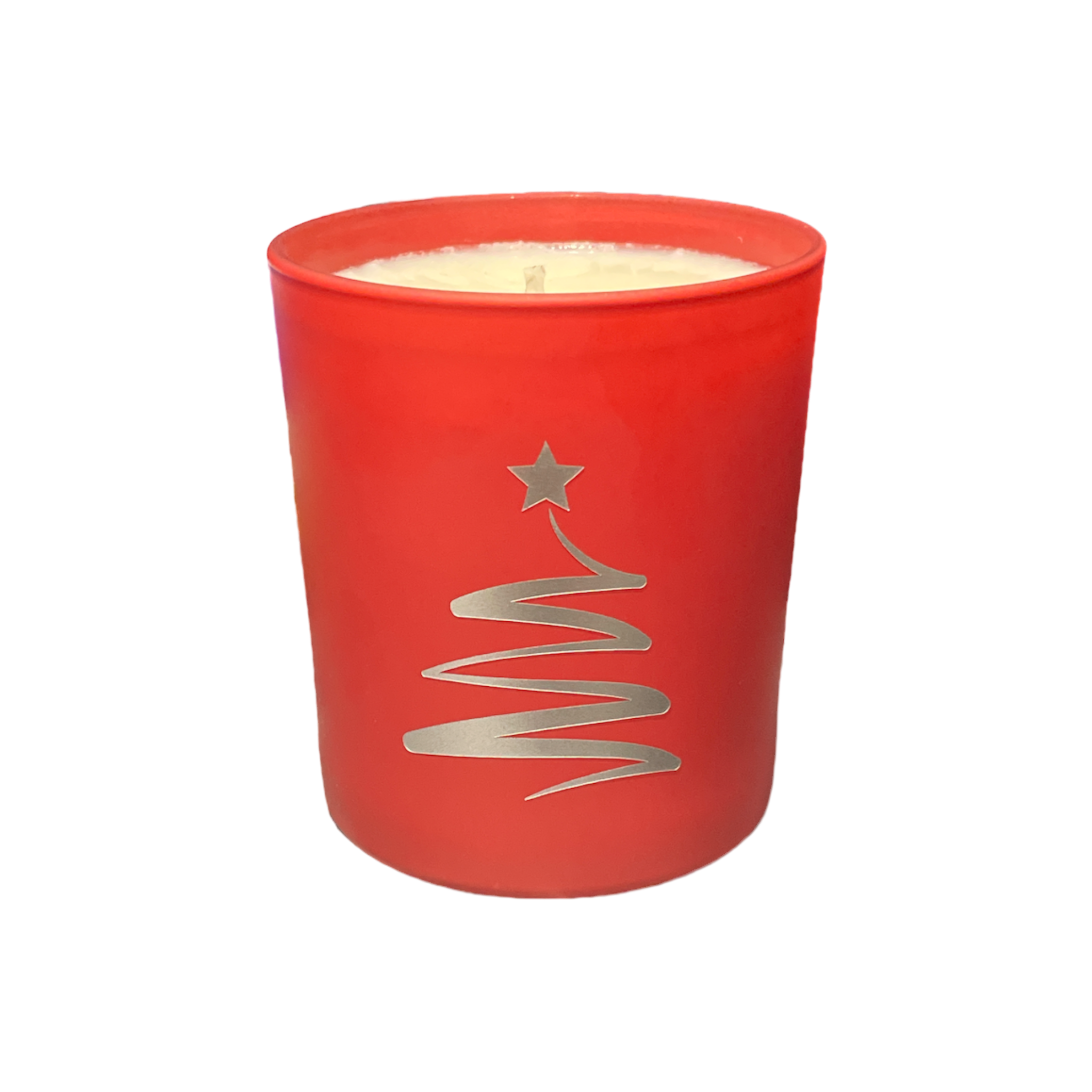 Soy Wax Scented Candle - Christmas Tree - red