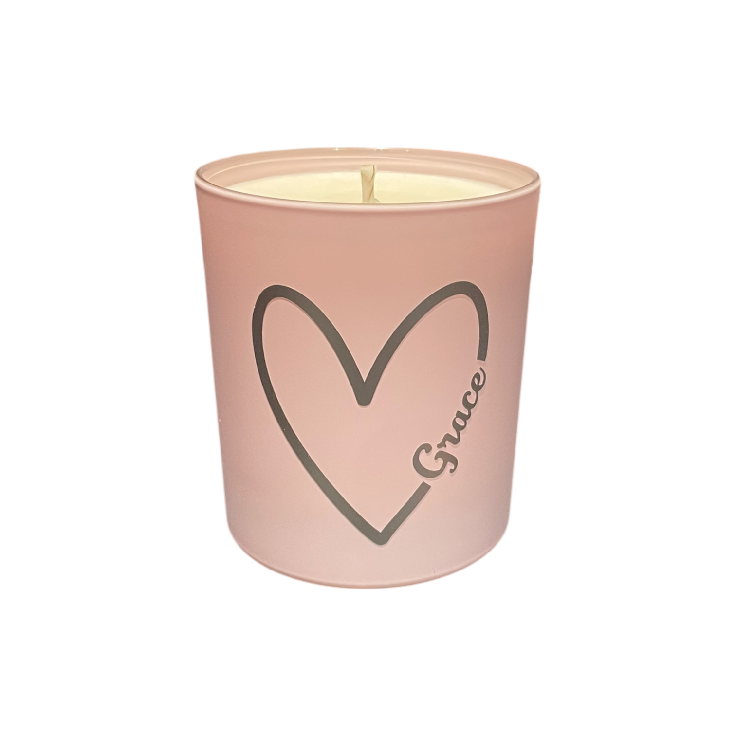 Soy Wax Scented Candle - Personalised Heart - pink