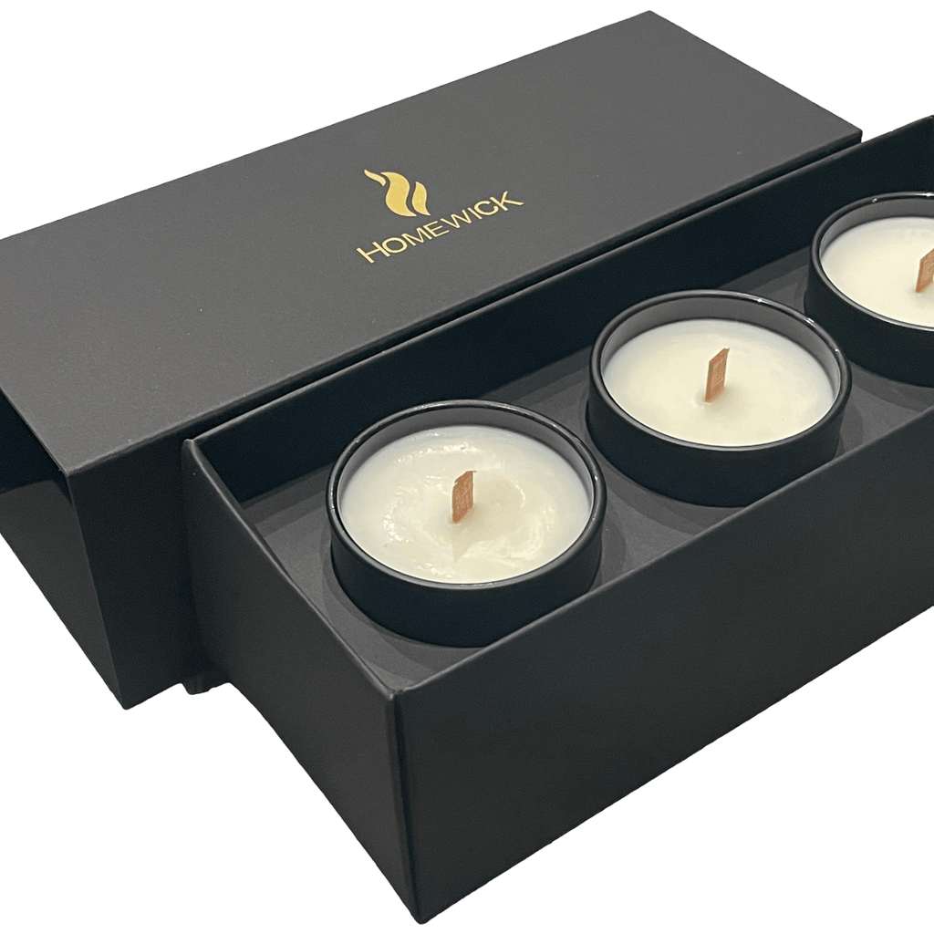 Soy Wax Scented Candle Trio - Gift Set - Black - Homewick